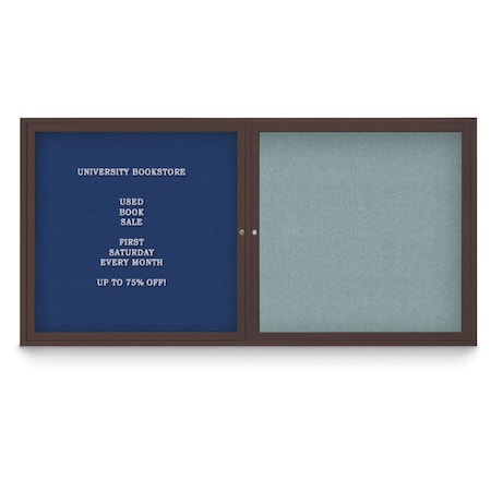 United Visual Products Corkboard, 42"x32", Cobalt Accent/Satin UV4035PLUS-SATIN-COBACC
